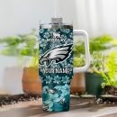 Philadelphia Eagles NFL Tropical Floral Custom Stanley Quencher 30oz-40oz Stainless Steel