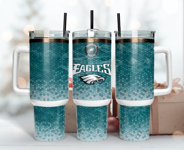 Philadelphia Eagles NFL Custom Stanley Quencher 30oz-40oz Stainless Steel Tumbler Hot And Cold Tumbler