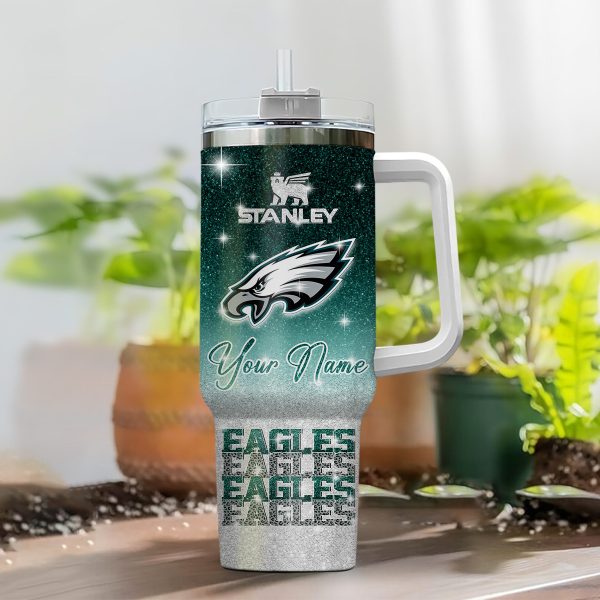Philadelphia Eagles NFL Custom Stanley Quencher 30oz-40oz Stainless Steel Tumbler Hot And Cold Tumbler - Image 2