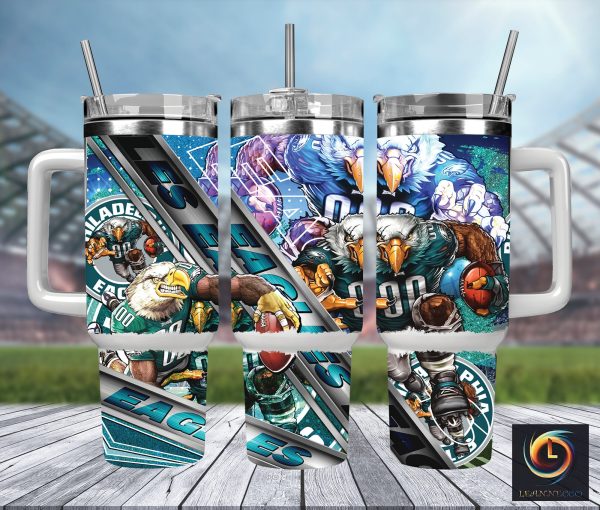 Philadelphia Eagles NFL Mascot Custom Stanley Quencher 30oz-40oz Stainless Steel Tumbler Hot And Cold Tumbler