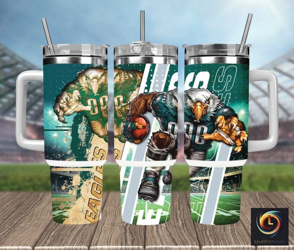 Philadelphia Eagles NFL Mascot Custom Stanley Quencher 30oz-40oz Stainless Steel Tumbler Hot And Cold Tumbler