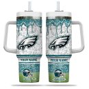 Philadelphia Eagles NFL Glitter Custom Stanley Quencher 30oz-40oz Stainless Steel Tumbler Hot And Cold Tumbler