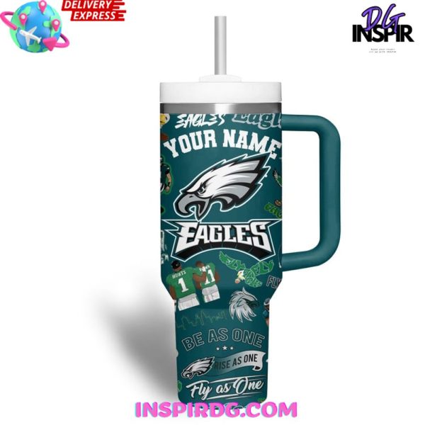 Philadelphia Eagles NFL Custom Stanley Quencher 30oz-40oz Stainless Steel Tumbler - Image 2