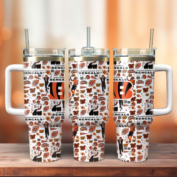 Cincinnati Bengals NFL Custom Stanley Quencher 30oz-40oz Stainless Steel Tumbler Hot And Cold Tumbler