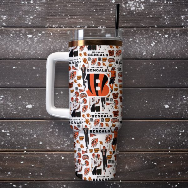 Cincinnati Bengals NFL Custom Stanley Quencher 30oz-40oz Stainless Steel Tumbler Hot And Cold Tumbler - Image 2