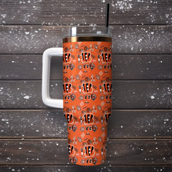 Cincinnati Bengals NFL Custom Stanley Quencher 30oz-40oz Stainless Steel Tumbler Hot And Cold Tumbler - Image 2