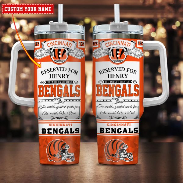 Cincinnati Bengals NFL Father's Day Custom Stanley Quencher 30oz-40oz Stainless Steel