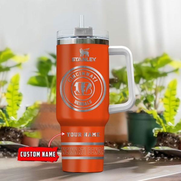 Cincinnati Bengals NFL Custom Stanley Quencher 30oz-40oz Stainless Steel Tumbler Hot And Cold Tumbler - Image 2