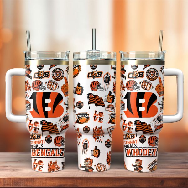 Cincinnati Bengals Football NFL Sport Custom Stanley Quencher 30oz-40oz Stainless Steel Tumbler Hot And Cold Tumbler