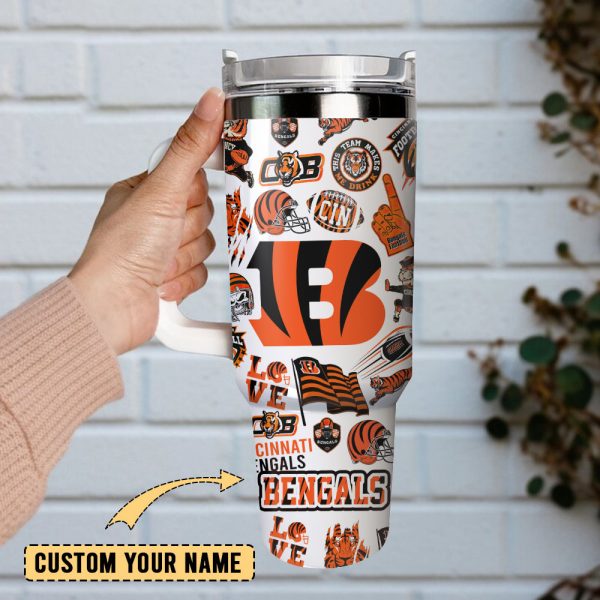 Cincinnati Bengals Football NFL Sport Custom Stanley Quencher 30oz-40oz Stainless Steel Tumbler Hot And Cold Tumbler - Image 2
