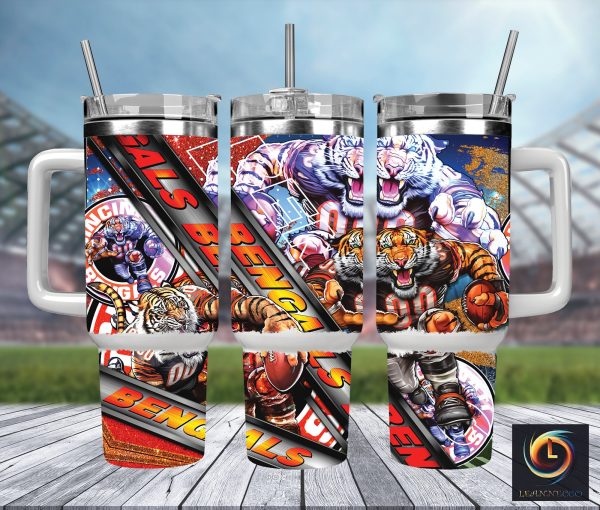 Cincinnati Bengals NFL Mascot Custom Stanley Quencher 30oz-40oz Stainless Steel Tumbler Hot And Cold Tumbler