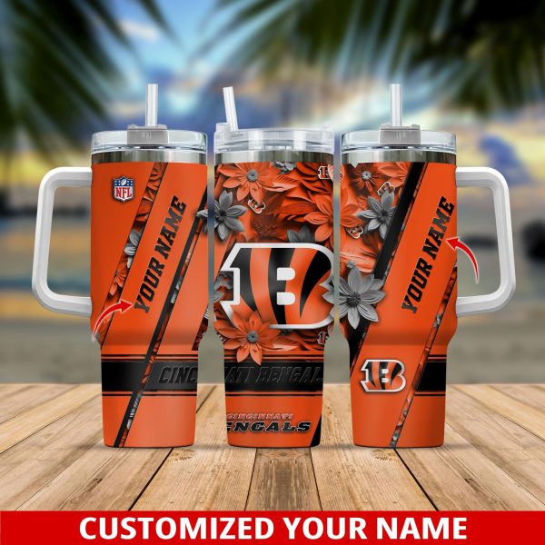 Cincinnati Bengals NFL Custom Stanley Quencher 30oz-40oz Stainless Steel Tumbler Hot And Cold Tumbler