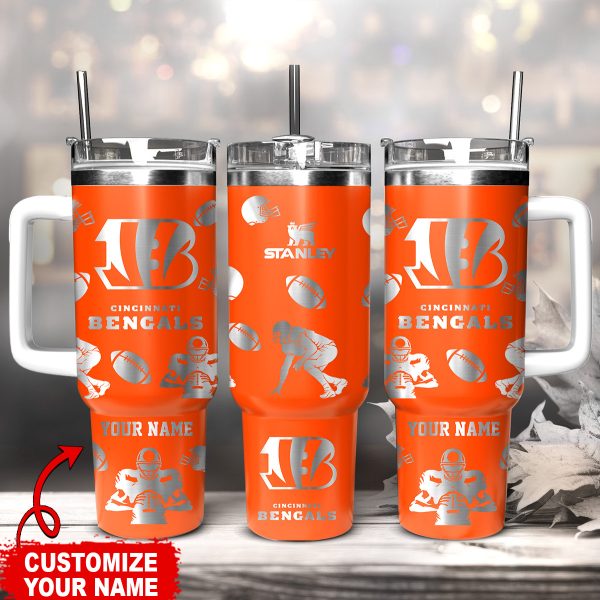 Cincinnati Bengals NFL Custom Stanley Quencher 30oz-40oz Stainless Steel Tumbler Hot And Cold Tumbler