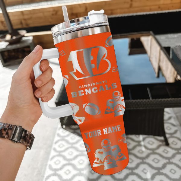 Cincinnati Bengals NFL Custom Stanley Quencher 30oz-40oz Stainless Steel Tumbler Hot And Cold Tumbler - Image 2