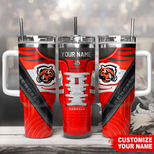 Cincinnati Bengals NFL Sneaker Custom Stanley Quencher 30oz-40oz Stainless Steel Tumbler Hot And Cold Tumbler