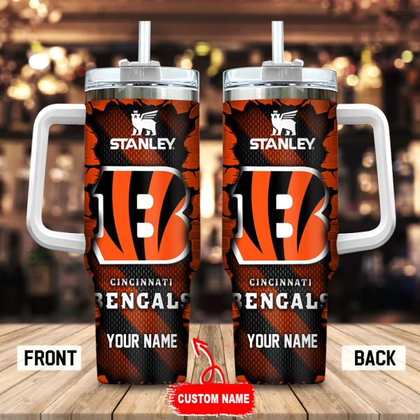 Cincinnati Bengals NFL Custom Stanley Quencher 30oz-40oz Stainless Steel Tumbler Hot And Cold Tumbler