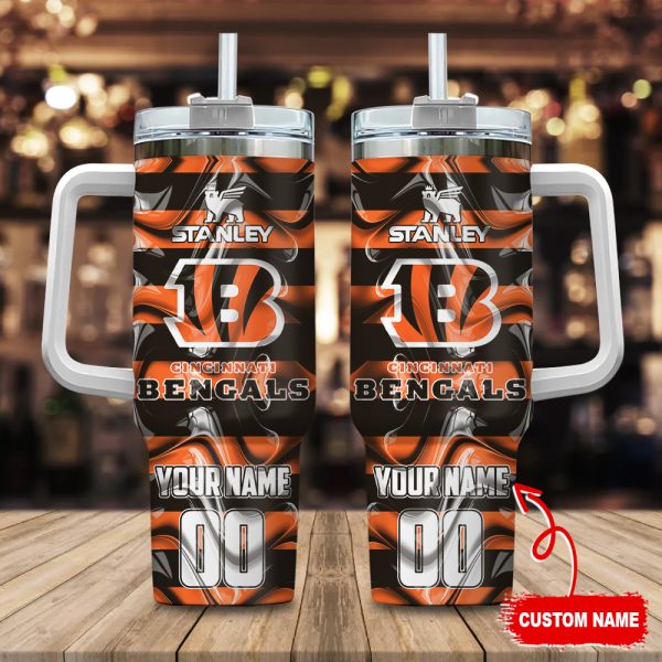 Cincinnati Bengals NFL Custom Stanley Quencher 30oz-40oz Stainless Steel Tumbler Hot And Cold Tumbler