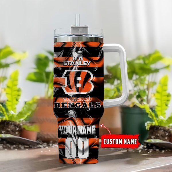 Cincinnati Bengals NFL Custom Stanley Quencher 30oz-40oz Stainless Steel Tumbler Hot And Cold Tumbler - Image 2