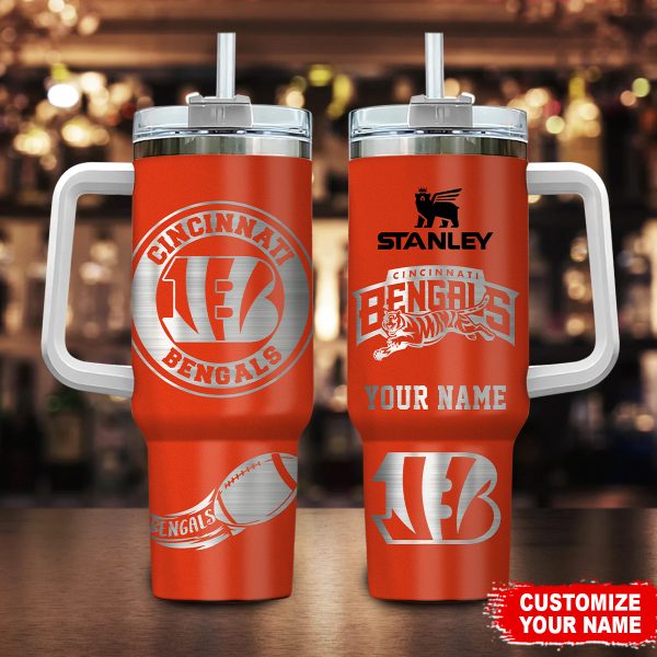 Cincinnati Bengals NFL Custom Stanley Quencher 30oz-40oz Stainless Steel Tumbler Hot And Cold Tumbler
