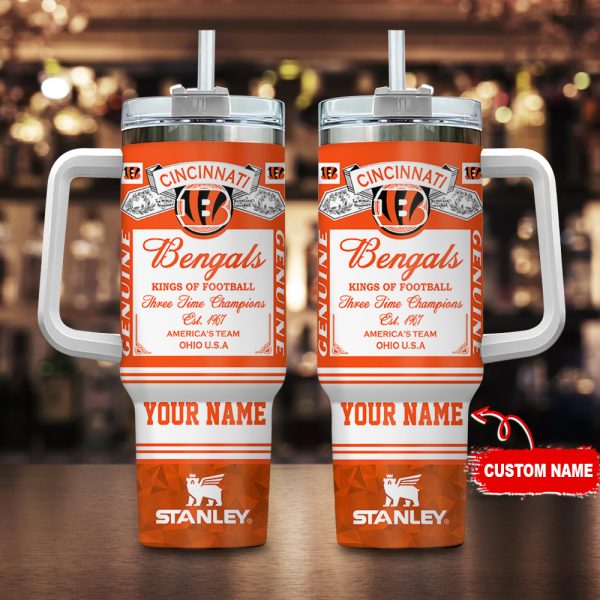 Cincinnati Bengals NFL Kings Of Football Custom Stanley Quencher 30oz-40oz Stainless Steel Tumbler Hot And Cold Tumbler