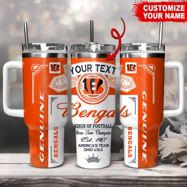 Cincinnati Bengals NFL Kings Of Football Custom Stanley Quencher 30oz-40oz Stainless Steel Tumbler Hot And Cold Tumbler