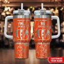 Cincinnati Bengals NFL Silver Custom Stanley Quencher 30oz-40oz Stainless Steel Tumbler Hot And Cold Tumbler