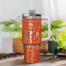 Cincinnati Bengals NFL Silver Custom Stanley Quencher 30oz-40oz Stainless Steel Tumbler Hot And Cold Tumbler