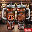 Cincinnati Bengals NFL Nutrition Facts Custom Stanley Quencher 30oz-40oz Stainless Steel Tumbler Hot And Cold Tumbler