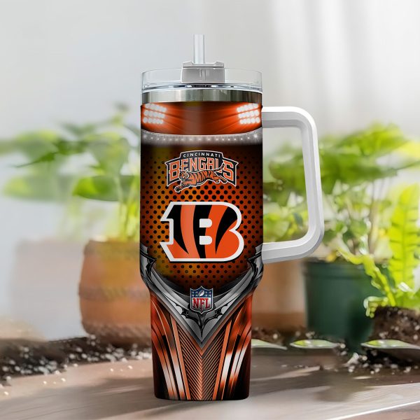 Cincinnati Bengals NFL Nutrition Facts Custom Stanley Quencher 30oz-40oz Stainless Steel Tumbler Hot And Cold Tumbler - Image 2