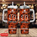 Cincinnati Bengals NFL Camouflage Custom Stanley Quencher 30oz-40oz Stainless Steel Tumbler Hot And Cold Tumbler