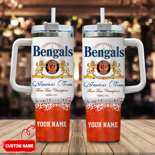 Cincinnati Bengals NFL Champions Modelo Custom Stanley Quencher 30oz-40oz Stainless Steel Tumbler Hot And Cold Tumbler