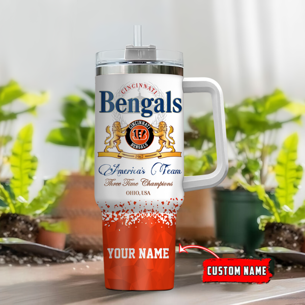 Cincinnati Bengals NFL Champions Modelo Custom Stanley Quencher 30oz-40oz Stainless Steel Tumbler Hot And Cold Tumbler - Image 2