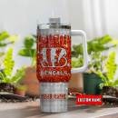 Cincinnati Bengals NFL Glitter and Diamonds Bling Custom Stanley Quencher 30oz-40oz Stainless Steel Tumbler Hot And Cold Tumbler