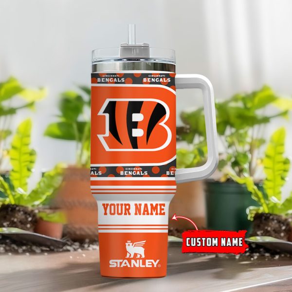 Cincinnati Bengals NFL Custom Stanley Quencher 30oz-40oz Stainless Steel Tumbler Hot And Cold Tumbler - Image 2