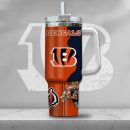 NFL Cincinnati Bengals Gangster Skeleton Custom Stanley Quencher 30oz-40oz Stainless Steel Tumbler Hot And Cold Tumbler