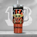 NFL Cincinnati Bengals Baby Yoda Custom Stanley Quencher 30oz-40oz Stainless Steel Tumbler Hot And Cold Tumbler