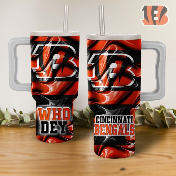 Cincinnati Bengals NFL Custom Stanley Quencher 30oz-40oz Stainless Steel Tumbler Hot And Cold Tumbler