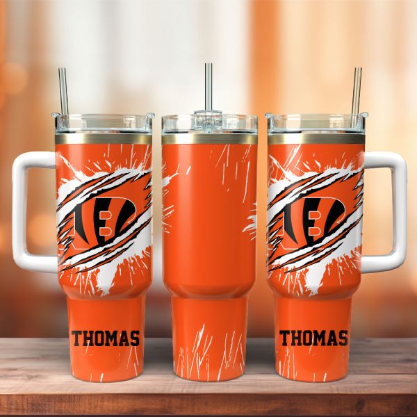 Cincinnati Bengals Football NFL Custom Stanley Quencher 30oz-40oz Stainless Steel Tumbler Hot And Cold Tumbler