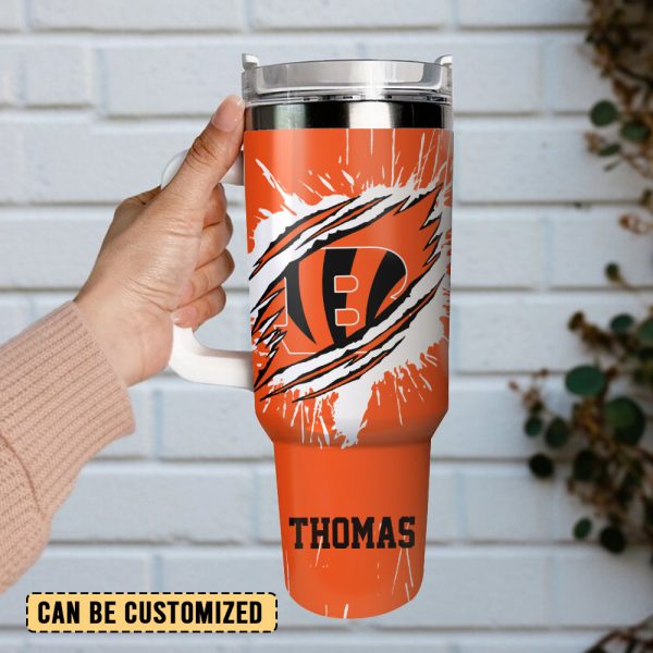 Cincinnati Bengals Football NFL Custom Stanley Quencher 30oz-40oz Stainless Steel Tumbler Hot And Cold Tumbler - Image 2