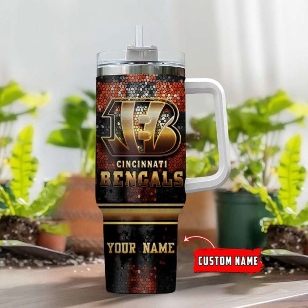 Cincinnati Bengals NFL Custom Stanley Quencher 30oz-40oz Stainless Steel Tumbler Hot And Cold Tumbler - Image 2