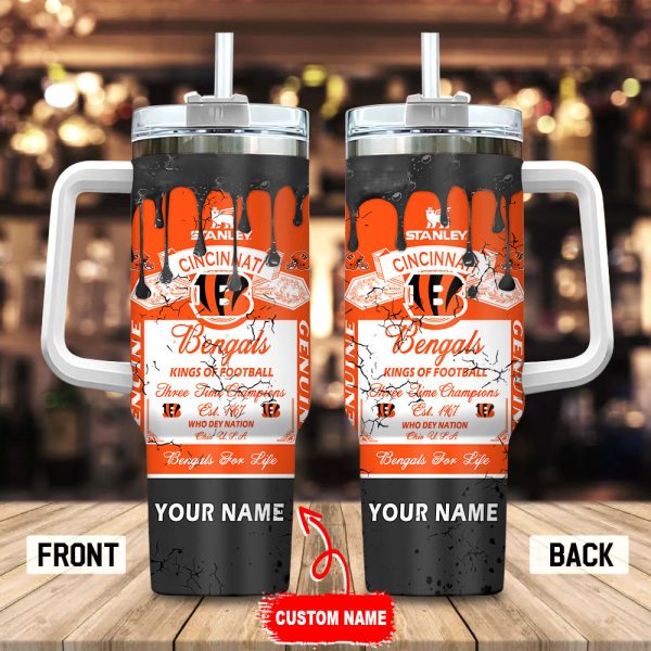 Cincinnati Bengals NFL Kings Of Football Custom Stanley Quencher 30oz-40oz Stainless Steel Tumbler Hot And Cold Tumbler