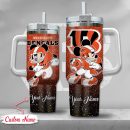 Cincinnati Bengals NFL Mickey Mouse Glitter Custom Stanley Quencher 30oz-40oz Stainless Steel Tumbler Hot And Cold Tumbler
