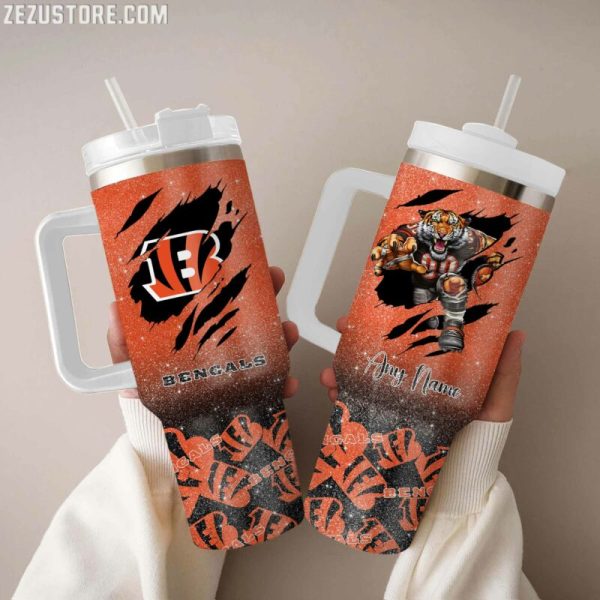 Cincinnati Bengals NFL Custom Stanley Quencher 30oz-40oz Stainless Steel Tumbler Hot And Cold Tumbler
