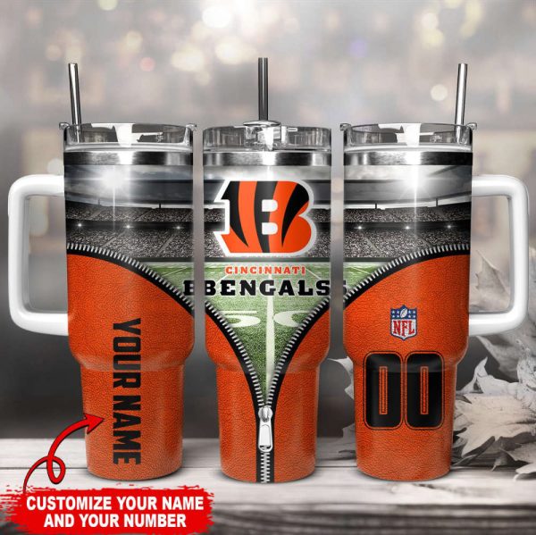 Cincinnati Bengals NFL Custom Stanley Quencher 30oz-40oz Stainless Steel Tumbler Hot And Cold Tumbler