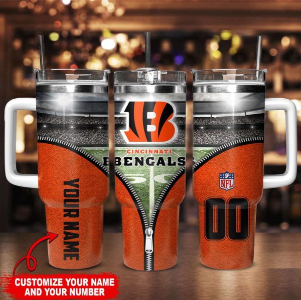 Cincinnati Bengals NFL Custom Stanley Quencher 30oz-40oz Stainless Steel Tumbler Hot And Cold Tumbler - Image 2
