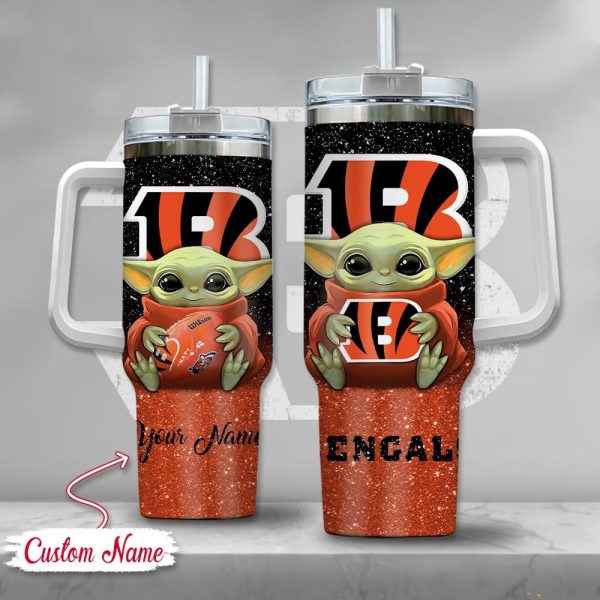 Cincinnati Bengals NFL Custom Stanley Quencher 30oz-40oz Stainless Steel Tumbler Hot And Cold Tumbler