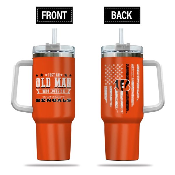 Cincinnati Bengals NFL Custom Stanley Quencher 30oz-40oz Stainless Steel Tumbler Hot And Cold Tumbler