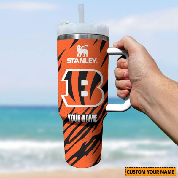 Cincinnati Bengals NFL Custom Stanley Quencher 30oz-40oz Stainless Steel Tumbler Hot And Cold Tumbler
