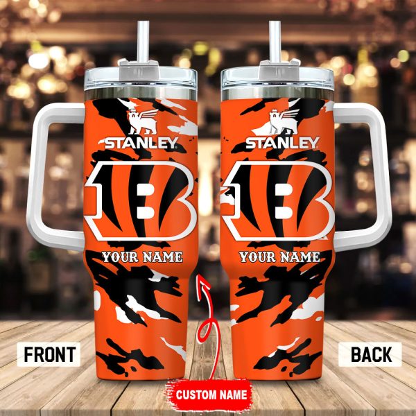 Cincinnati Bengals NFL Custom Stanley Quencher 30oz-40oz Stainless Steel Tumbler Hot And Cold Tumbler
