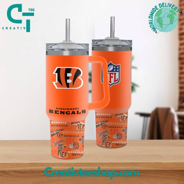 Cincinnati Bengals NFL Custom Stanley Quencher 30oz-40oz Stainless Steel Tumbler Hot And Cold Tumbler